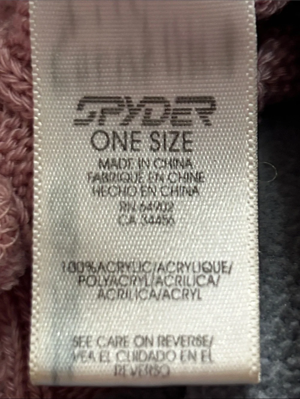 Spyder Light Pink Cable Knit Beanie with Dark Pink Trim NWOT One Size